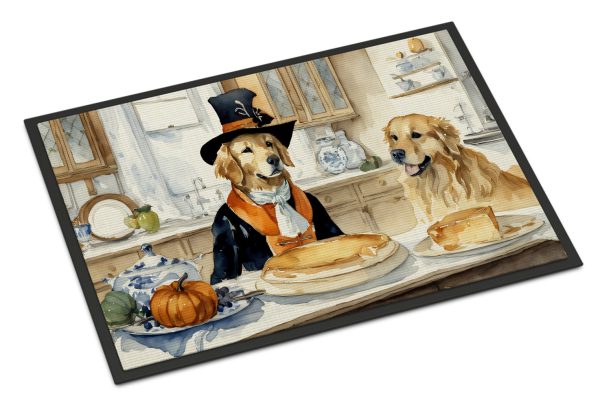 Golden Retriever Fall Kitchen Pumpkins Indoor or Outdoor Mat 24x36 Supply