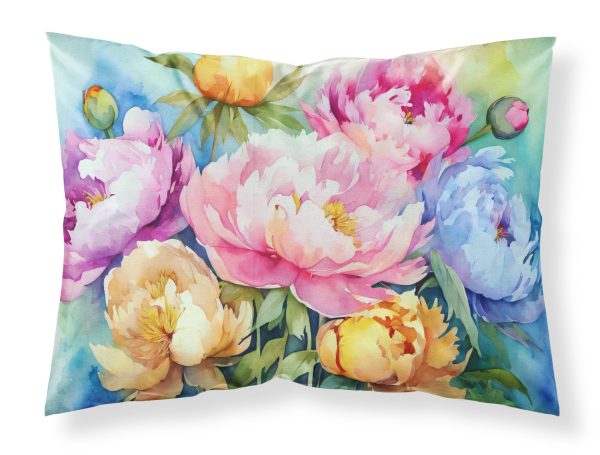 Peonies in Watercolor Fabric Standard Pillowcase Online Hot Sale
