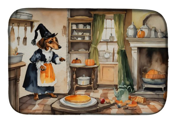 Dachshund Fall Kitchen Pumpkins Dish Drying Mat Hot on Sale