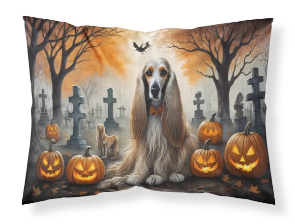 Afghan Hound Spooky Halloween Fabric Standard Pillowcase For Sale