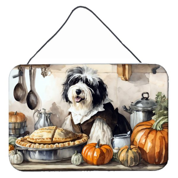 Old English Sheepdog Fall Kitchen Pumpkins Wall or Door Hanging Prints Supply