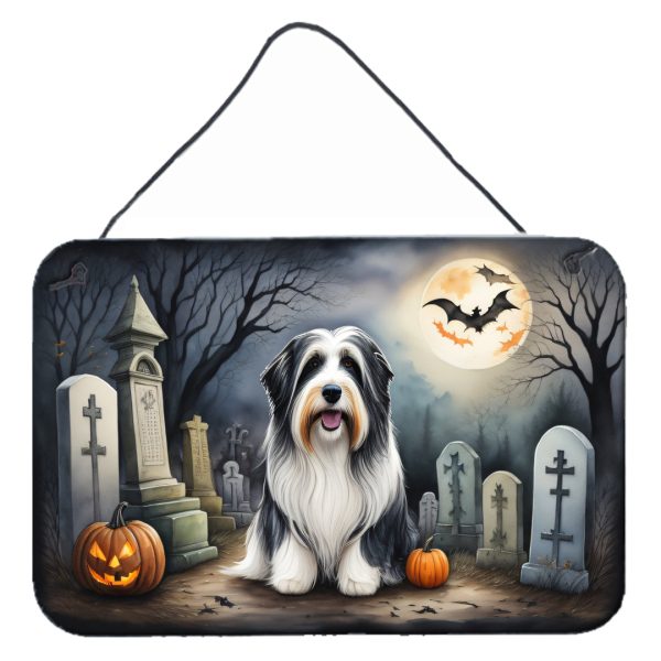 Bearded Collie Spooky Halloween Wall or Door Hanging Prints Discount