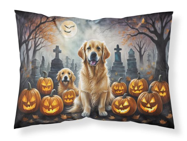 Golden Retriever Spooky Halloween Fabric Standard Pillowcase Hot on Sale