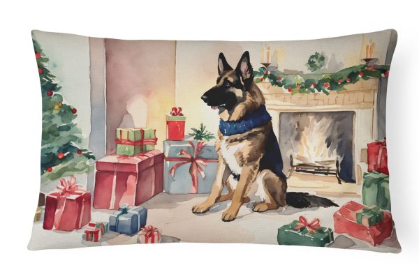 German Shepherd Christmas Fabric Decorative Pillow For Discount