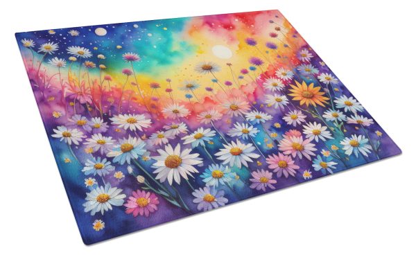 Asters in Color Glass Cutting Board Large Online