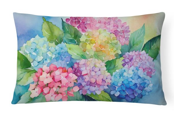 Hydrangeas in Watercolor Fabric Decorative Pillow Supply