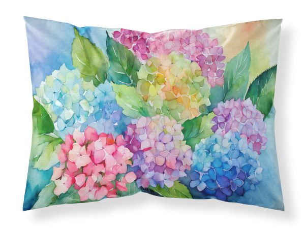 Hydrangeas in Watercolor Fabric Standard Pillowcase Online now