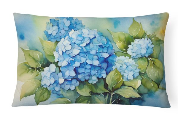 Hydrangeas in Watercolor Fabric Decorative Pillow Online
