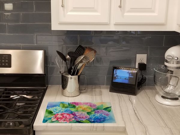 Hydrangeas in Watercolor Glass Cutting Board Large For Cheap - Image 2