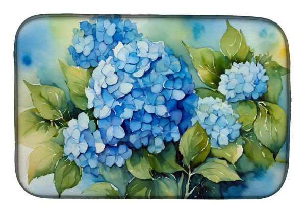 Hydrangeas in Watercolor Dish Drying Mat For Cheap