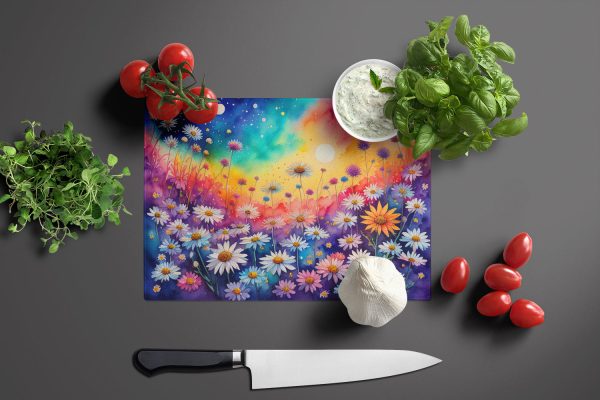 Asters in Color Glass Cutting Board Large Online - Image 3