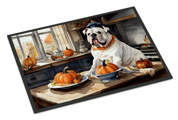 English Bulldog Fall Kitchen Pumpkins Doormat 18x27 Online now