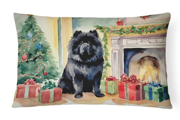 Black Chow Chow Christmas Fabric Decorative Pillow Sale